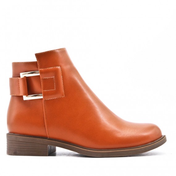 Faux leather ankle boot