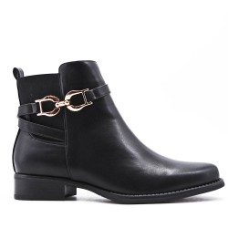 Faux leather ankle boot