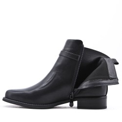 Faux leather ankle boot