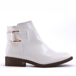 Faux leather ankle boot