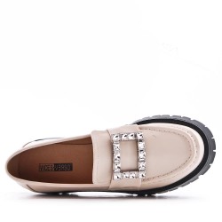 Mocassin en simili cuir pour femme