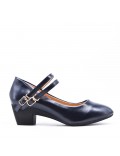 Leatherette pump with heels