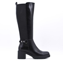 Faux leather ankle boot