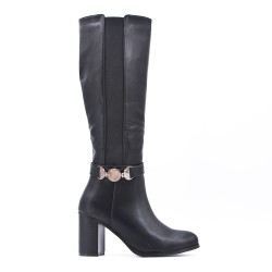 Faux leather ankle boot