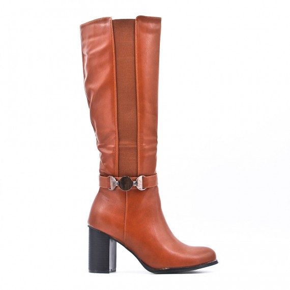 Faux leather ankle boot