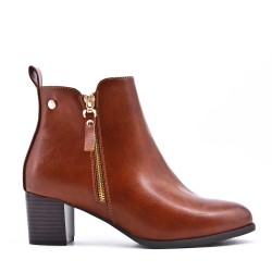 Faux leather ankle boot