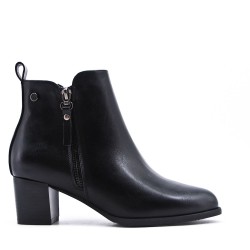 Faux leather ankle boot