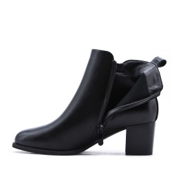 Faux leather ankle boot