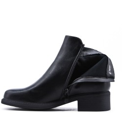 Faux leather ankle boot