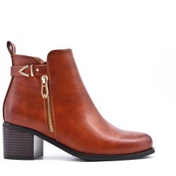 Faux leather ankle boot