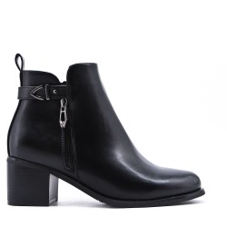 Faux leather ankle boot