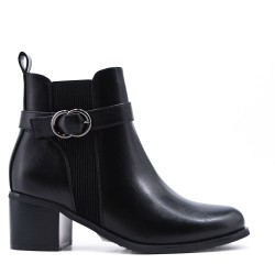 Faux leather ankle boot