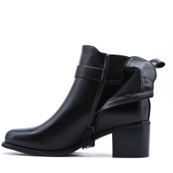 Faux leather ankle boot