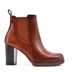 Faux leather ankle boot