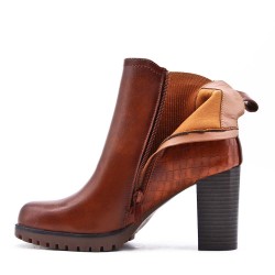 Faux leather ankle boot