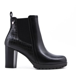 Faux leather ankle boot