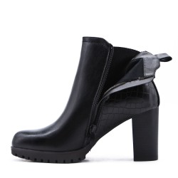 Faux leather ankle boot