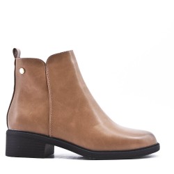 Faux leather ankle boot