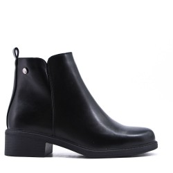 Faux leather ankle boot