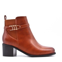 Faux leather ankle boot