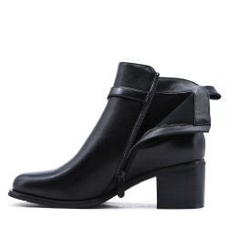 Faux leather ankle boot