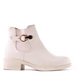 Faux leather ankle boot