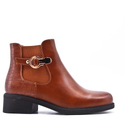 Faux leather ankle boot