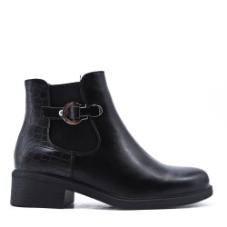 Faux leather ankle boot