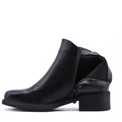 Faux leather ankle boot