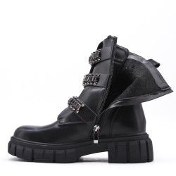 Ankle boot in a mix of materials 