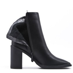 Faux leather ankle boot