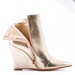 Faux leather ankle boot