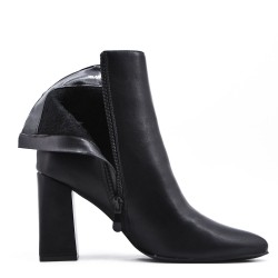 Faux leather ankle boot