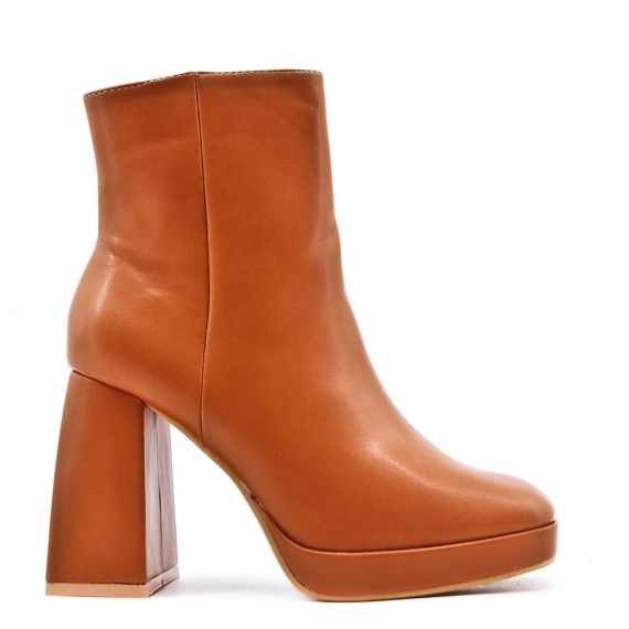 Faux leather ankle boot