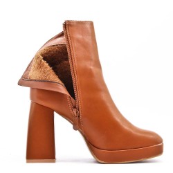 Faux leather ankle boot