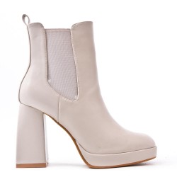 Faux leather ankle boot