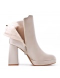 Faux leather ankle boot