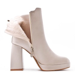 Faux leather ankle boot