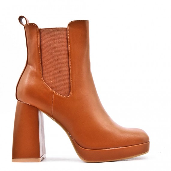 Faux leather ankle boot