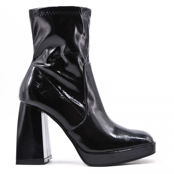 Faux leather ankle boot