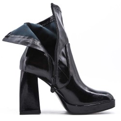 Faux leather ankle boot