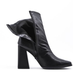 Faux leather ankle boot