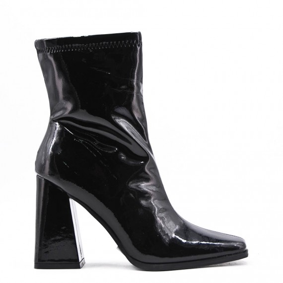 Faux leather ankle boot