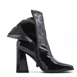 Faux leather ankle boot