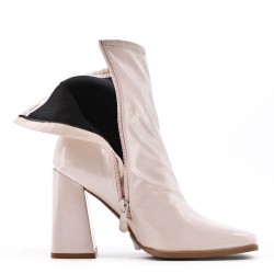 Faux leather ankle boot