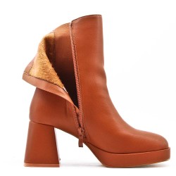 Faux leather ankle boot