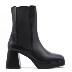 Faux leather ankle boot