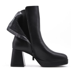 Faux leather ankle boot