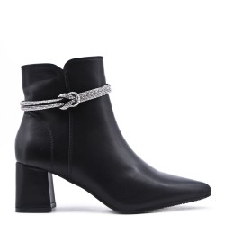 Faux leather ankle boot