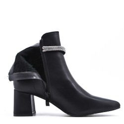 Faux leather ankle boot